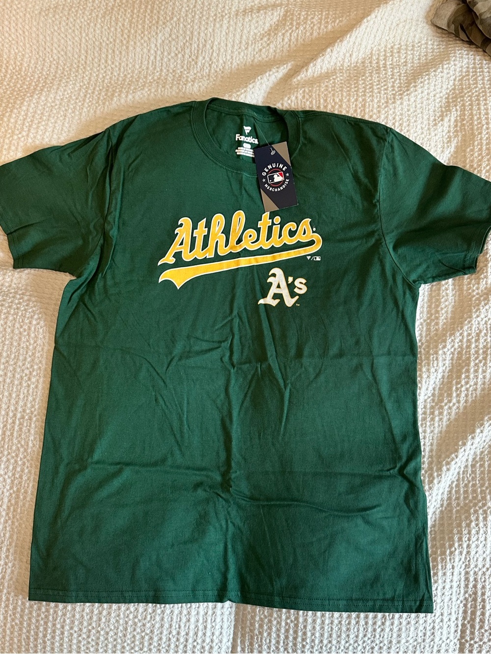 Fanatics Green Oakland Athletics Graphic Tee with Yellow Accents